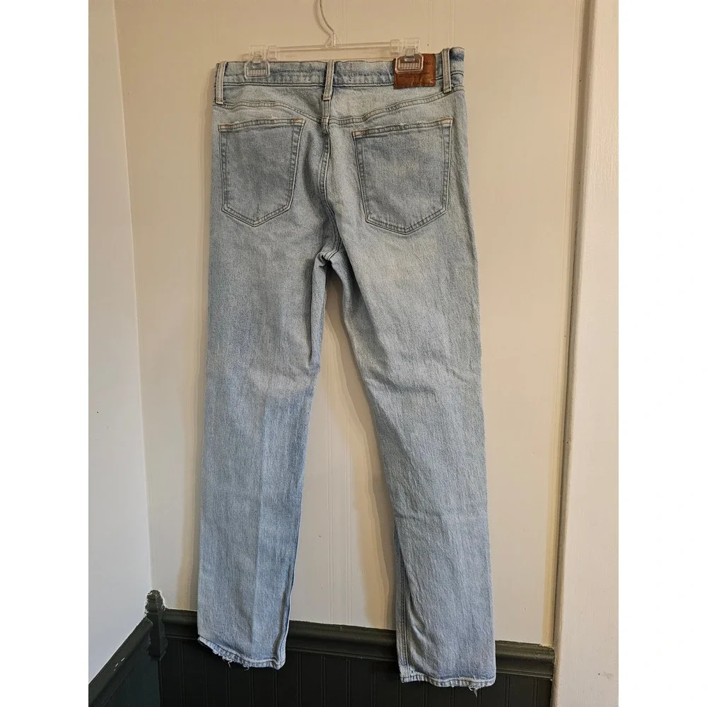Abercrombie & Fitch Mens Vintage 90s Straight Distressed Jeans Light Wash 34x34
